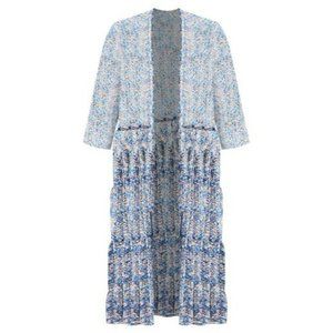 Plus Size Sonoma Ruffled Tiered Floral Duster Cardigan NWT Sz 3X